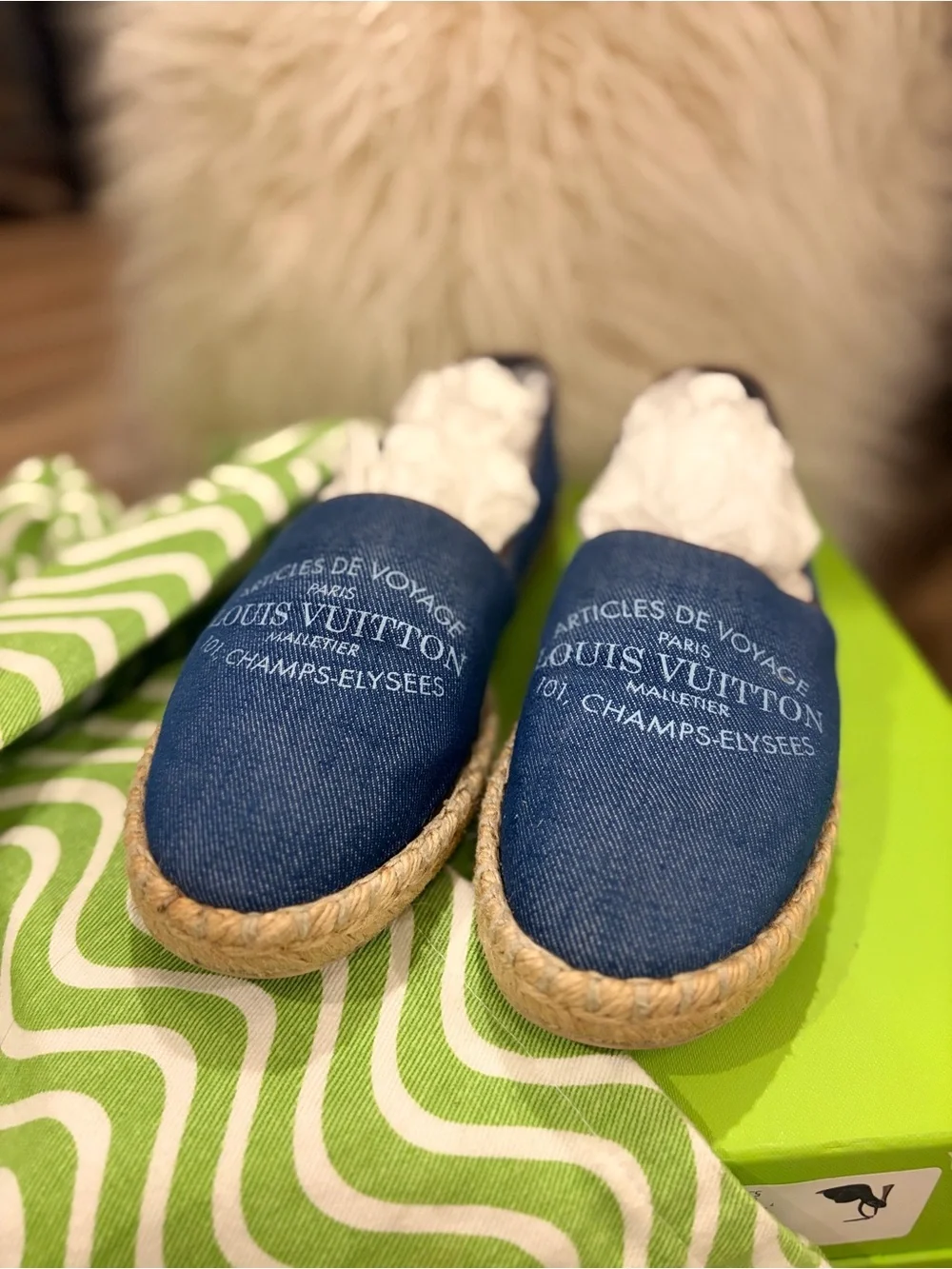 Louis Vuitton Denim Espadrilles in Navy Blue